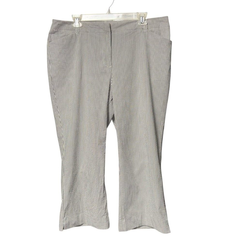 Jones New York Gray Pinstripe Ankle Pants Sz 16W Like New - Picture 3 of 7